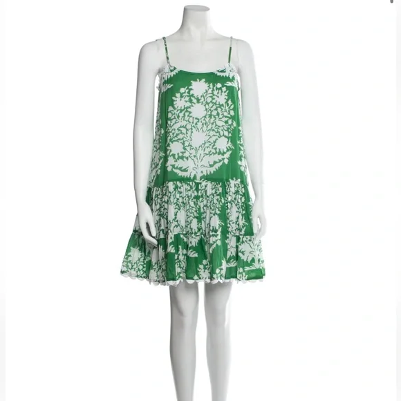 juliet dunn green dress It's All Possible Green Toile Babydoll Dress – Shop the Mint main image 1